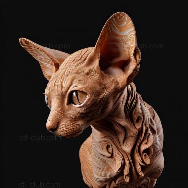 3D модель Кошачий корниш-рекс (STL)